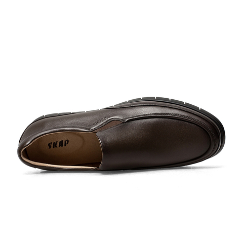 SKAP圣伽步2021秋季新款商场同款牛皮革一脚蹬休闲男皮鞋A1K02CA1