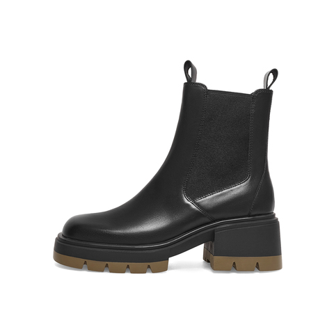 SKAP圣伽步2022冬季商场同款时尚高跟烟筒切尔西靴女短靴ADS01DD2