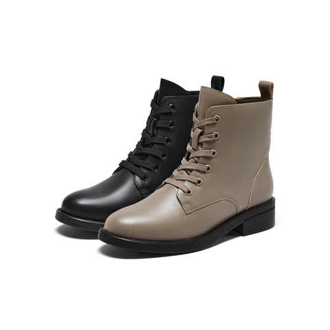 SKAP圣伽步2023秋季新款商务休闲女鞋低跟马丁靴AEM02DD3