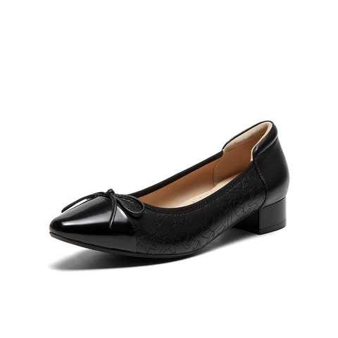 SKAP圣伽步2024秋季新款商场同款时尚蝴蝶玛丽珍女深口鞋AEA12CM4