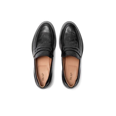 SKAP圣伽步2024秋季新款商场同款商务休闲一脚蹬牛皮革男皮鞋A1P08CA4