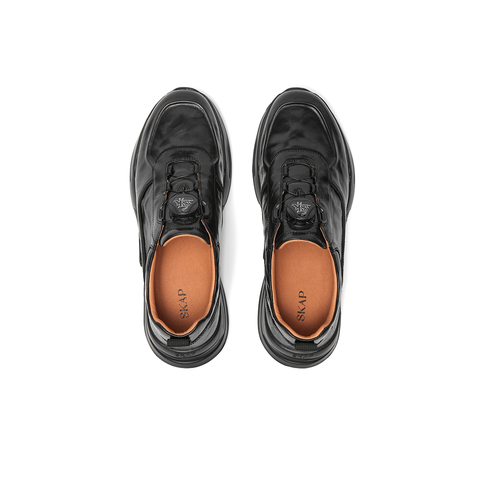 SKAP圣伽步2024秋季新款商场同款舒适牛皮革男休闲运动鞋A5L14CM4