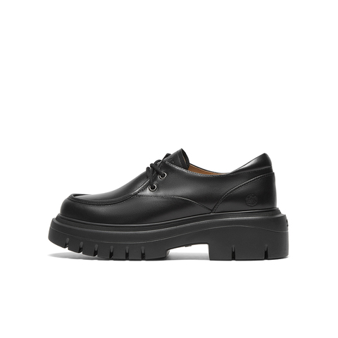 SKAP圣伽步2024秋季新款商场同款系带厚底女深口休闲皮鞋鞋AFH11CM4