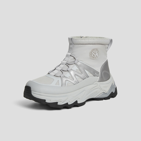 SKAP圣伽步女鞋2024冬季新款拉链厚底网面户外女款休闲运动靴