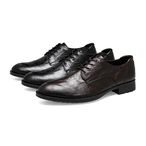 SKAP圣伽步男鞋2024秋季新款上班通勤舒适纯色商务正装男士皮鞋