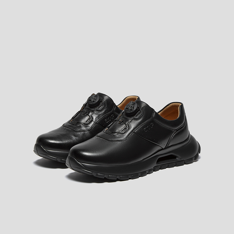 SKAP圣伽步男鞋2024秋季新款运动户外厚底旋扣舒适纯色男款休闲鞋