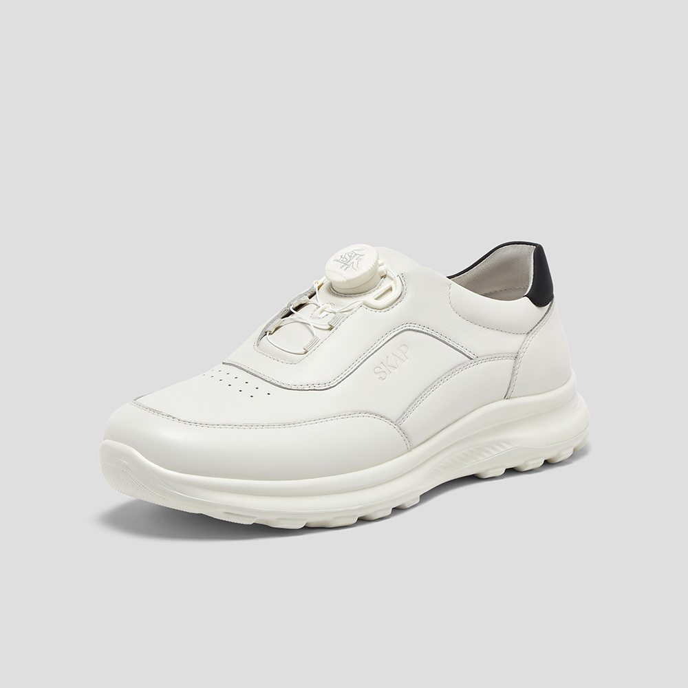 SKAP圣伽步男鞋2024秋季新款时尚旋扣厚底透气运动增高男士休闲鞋