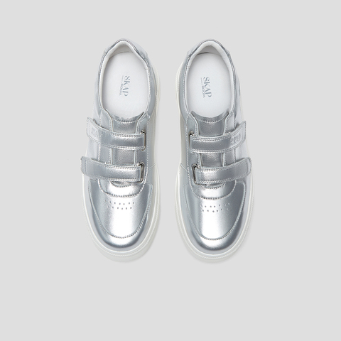 SKAP圣伽步女鞋2024秋季新款板鞋厚底魔术贴日常简约女款休闲鞋