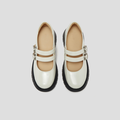 SKAP圣伽步女鞋2024秋季新款玛丽珍鞋舒适搭扣粗跟气质女款休闲鞋