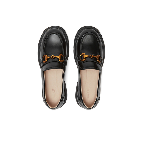 SKAP圣伽步女鞋2024秋季新款商务休闲乐福鞋皮鞋女款休闲鞋