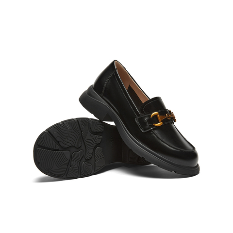 SKAP圣伽步女鞋2024秋季新款商务休闲乐福鞋皮鞋女款休闲鞋