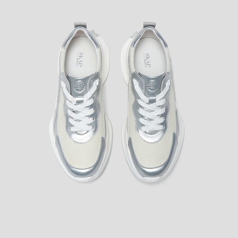 SKAP圣伽步女鞋2024秋季新款老爹鞋厚底系带日常拼色运动女休闲鞋