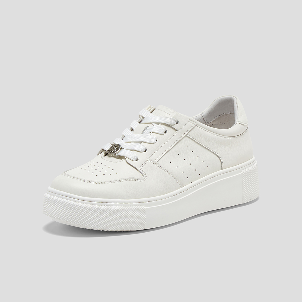 SKAP圣伽步女鞋2024秋季新款日常厚底简约系带舒适运动女款休闲鞋