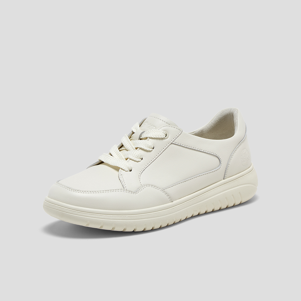 SKAP圣伽步女鞋2024秋季新款日常系带简约舒适百搭厚底女款休闲鞋