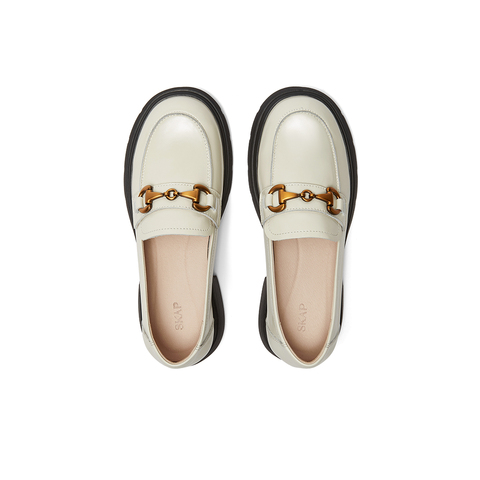 SKAP圣伽步女鞋2024秋季新款商务休闲乐福鞋皮鞋女款休闲鞋