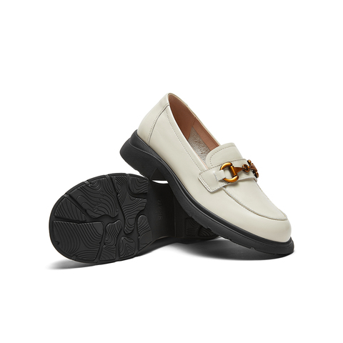 SKAP圣伽步女鞋2024秋季新款商务休闲乐福鞋皮鞋女款休闲鞋