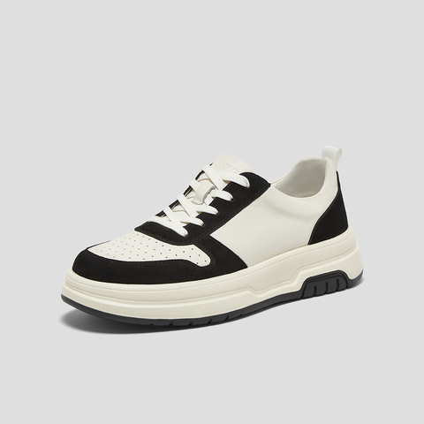 SKAP圣伽步男鞋2024秋季新款百搭运动厚底系带舒适拼色男款休闲鞋