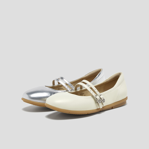 SKAP圣伽步女鞋2024秋季新款平跟百搭气质玛丽珍搭扣女款休闲鞋