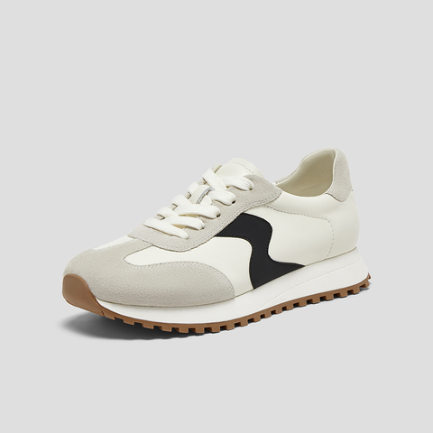 SKAP圣伽步女鞋2024秋季新款运动阿甘系带厚底舒适拼色女款休闲鞋