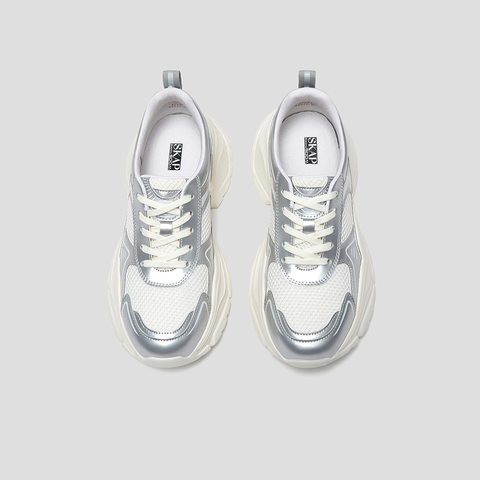 SKAP圣伽步女鞋2024秋季新款休闲老爹厚底舒适系带撞色女户外鞋