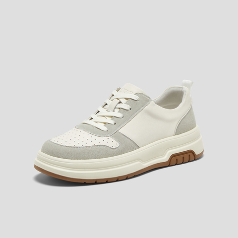 SKAP圣伽步男鞋2024秋季新款百搭运动厚底系带舒适拼色男款休闲鞋