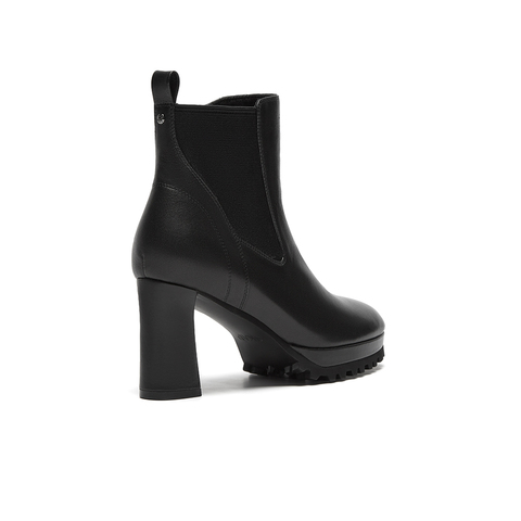 SKAP圣伽步2024冬季新款弹力靴时尚粗跟短靴女士款高跟时装靴子