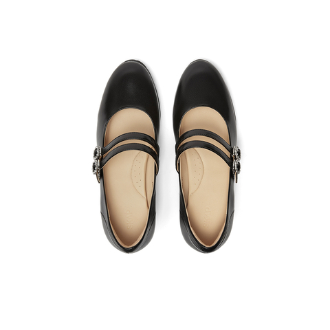 SKAP圣伽步2024秋季新款玛丽珍鞋商务气质舒适女士单鞋粗跟高跟鞋