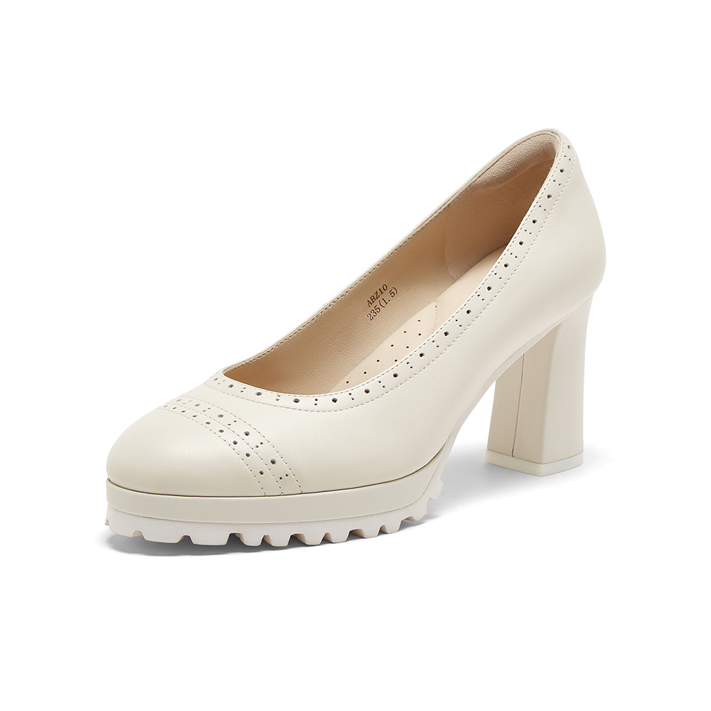 SKAP圣伽步2024秋季新款气质高跟鞋通勤方根套脚休闲浅口女款单鞋