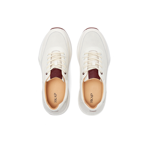 SKAP圣伽步男鞋2024秋季新款厚底气垫舒适系带时尚休闲男款运动鞋