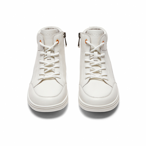 SKAP圣伽步女鞋2024冬季新款短靴运动皮靴平底高帮轻便女款休闲靴