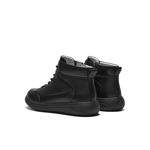 SKAP圣伽步女鞋2024冬季新款短靴运动皮靴平底高帮轻便女款休闲靴