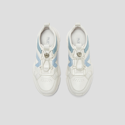 SKAP圣伽步女鞋2025春季新款系带厚底透气旅游户外女运动鞋