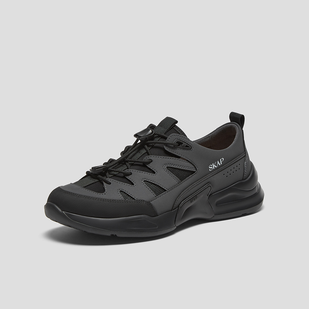 SKAP圣伽步男鞋2025春季新款系带厚底户外撞色男士休闲运动鞋