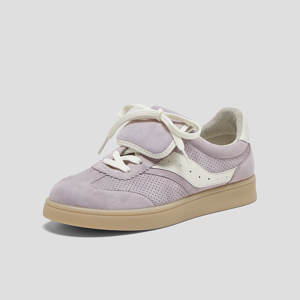 SKAP圣伽步女鞋2025春季新款翻鞋舌通勤厚底女休闲德训鞋