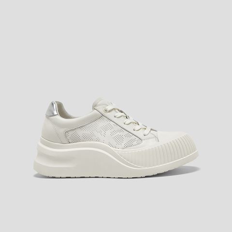 SKAP圣伽步女鞋2025春季新款日常厚底系带增高女款休闲鞋