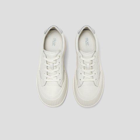 SKAP圣伽步女鞋2025春季新款日常厚底系带增高女款休闲鞋