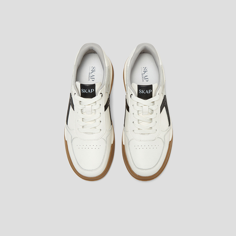 SKAP圣伽步男鞋2025春季新款厚底时尚拼色系带男休闲板鞋