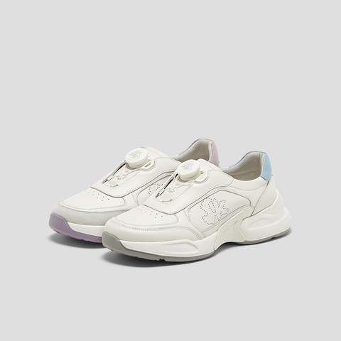 SKAP圣伽步女鞋2025春季新款厚底轻质户外旋扣女款运动鞋