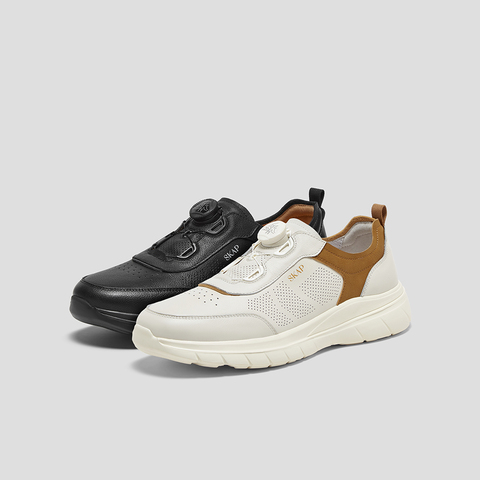 SKAP圣伽步男鞋2025春季新款百搭厚底轻质旋压日常男休闲鞋