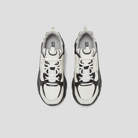 SKAP圣伽步女鞋2025春季新款户外厚底增高舒适拼色女运动鞋