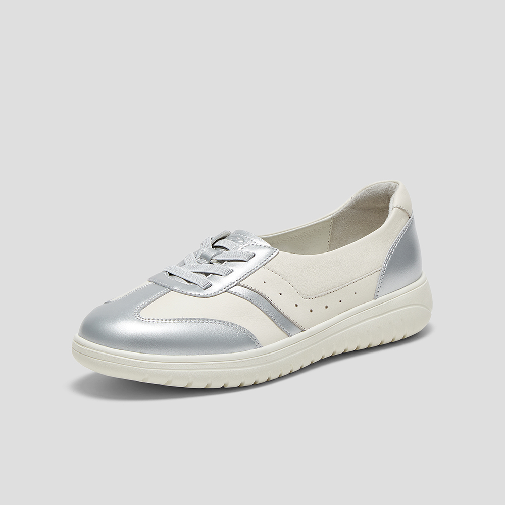 SKAP圣伽步女鞋2025春季新款日常厚底轻质系带女休闲单鞋