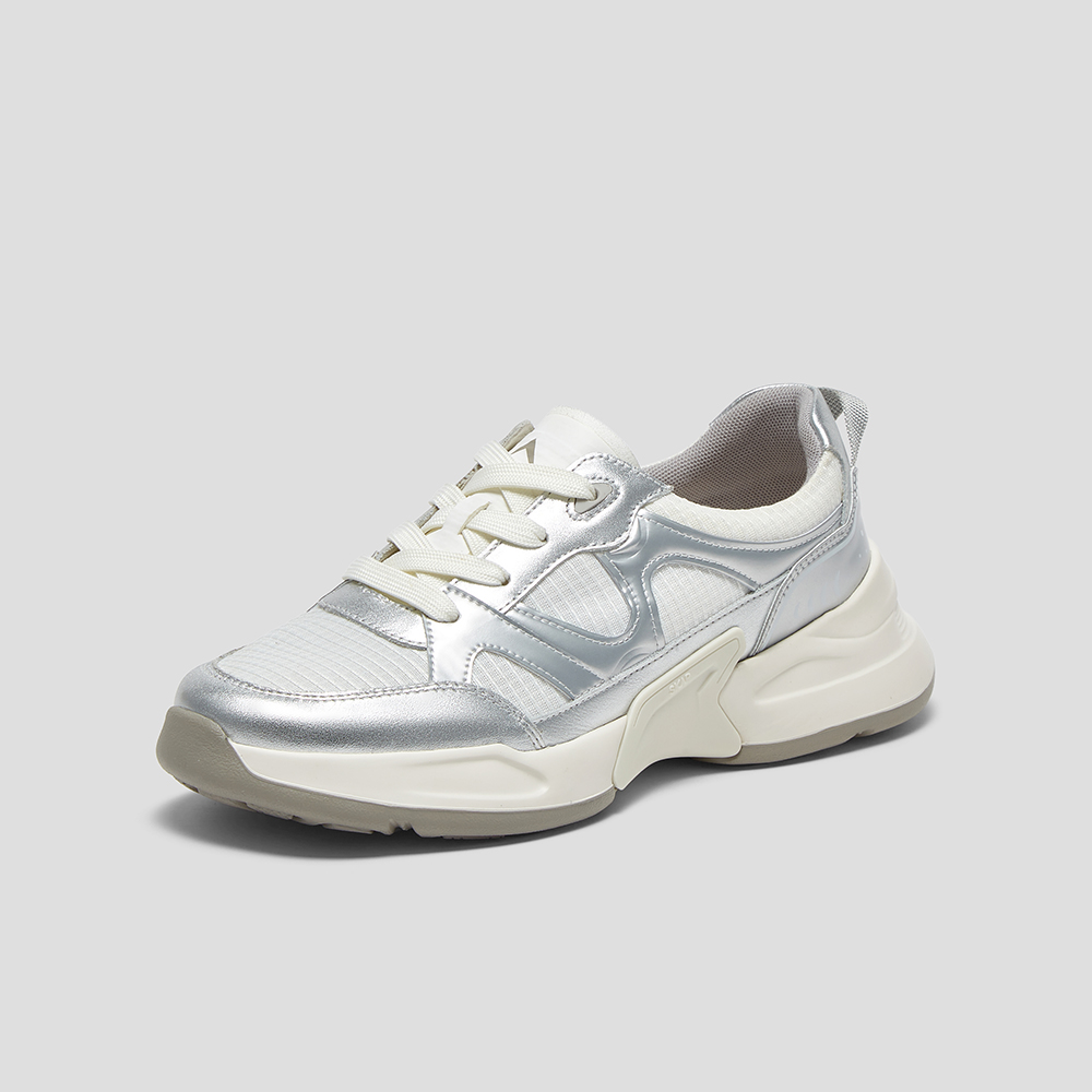 SKAP圣伽步女鞋2025春季新款厚底系带户外舒适女休闲运动鞋