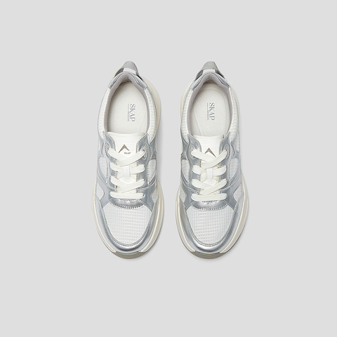 SKAP圣伽步女鞋2025春季新款厚底系带户外舒适女休闲运动鞋