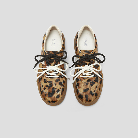 SKAP圣伽步女鞋2025春季新款时尚撞色双鞋带女休闲德训鞋