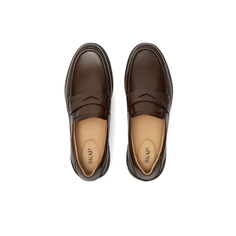 SKAP圣伽步男鞋2025春季新款通勤一脚蹬舒适男休闲皮鞋