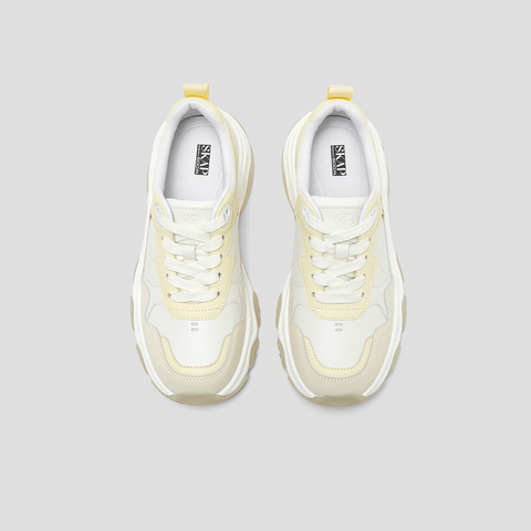 SKAP圣伽步女鞋2025春季新款运动户外厚底清新系带圆头女款运动鞋