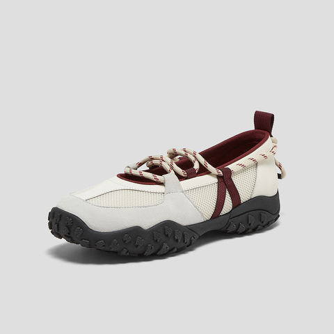 SKAP圣伽步女鞋2025秋季新款气质复古抽绳舒适拼色女款休闲芭蕾鞋