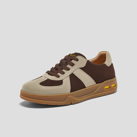 SKAP圣伽步男鞋2025秋季新款德训鞋复古系带厚底舒适男款休闲板鞋