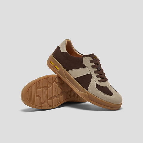 SKAP圣伽步男鞋2025秋季新款德训鞋复古系带厚底舒适男款休闲板鞋