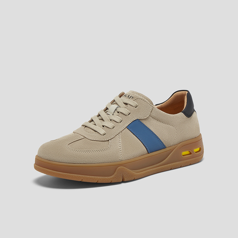 SKAP圣伽步男鞋2025秋季新款德训鞋复古系带厚底舒适男款休闲板鞋